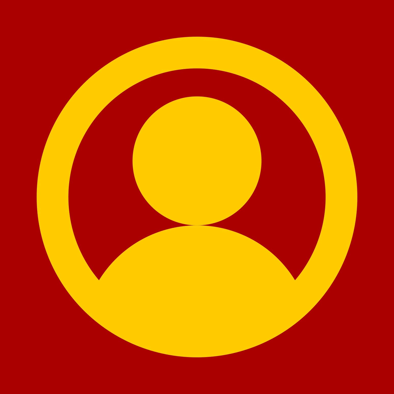 flat color yellow user icon in yellow circle red background